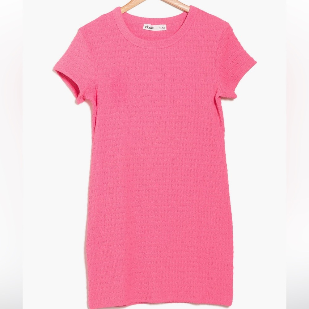 Textured Short Sleeve Stretchy Dress